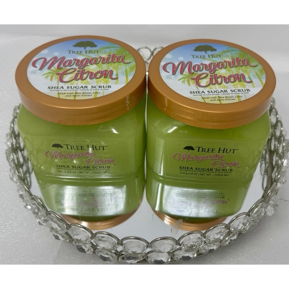 2 X Tree Hut Margarita Citron Shea Sugar Scrub Citrus Lime Agave Extract 18 oz